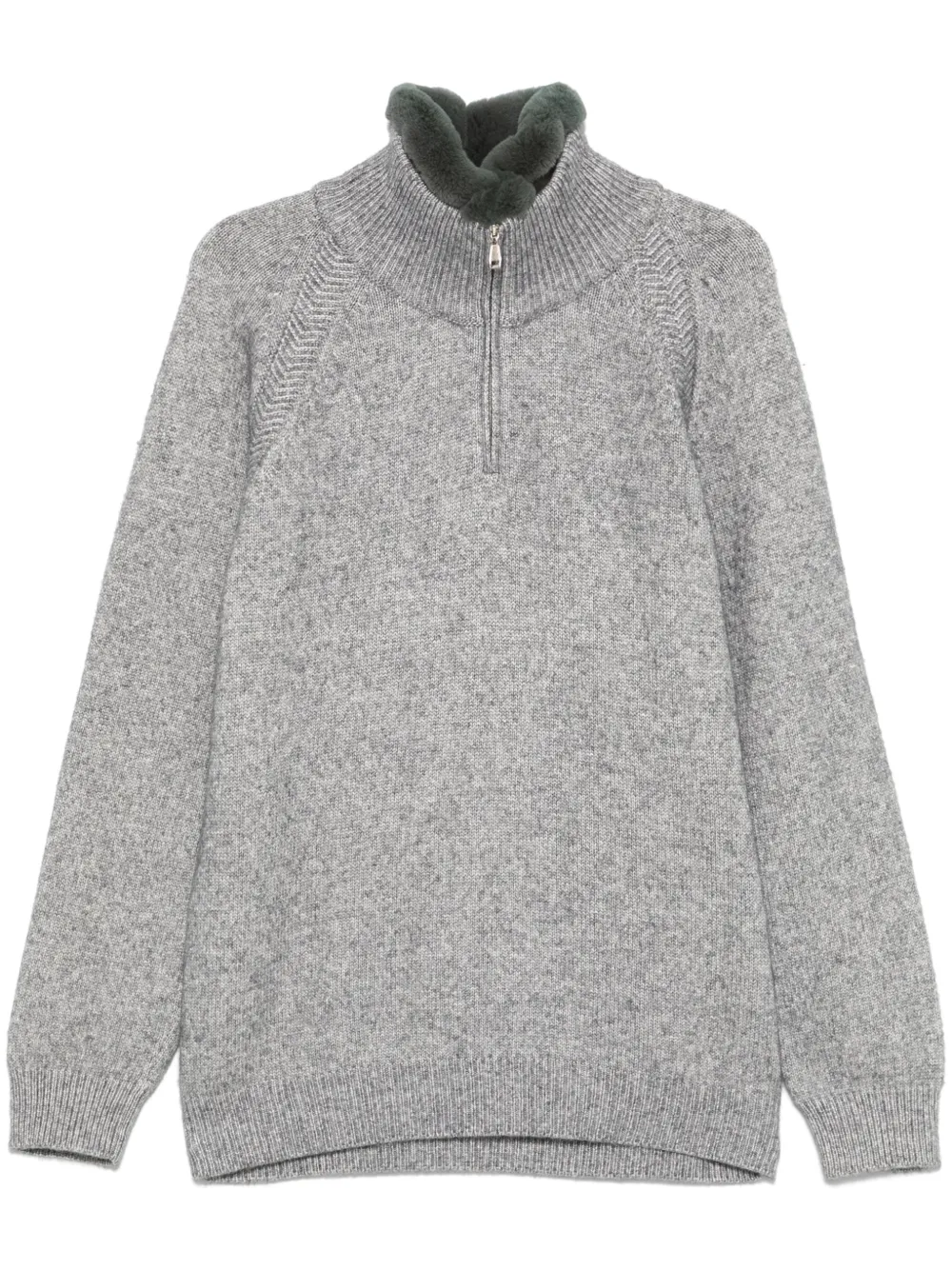 Brioni suéter con cuello removible | gris | Image 1