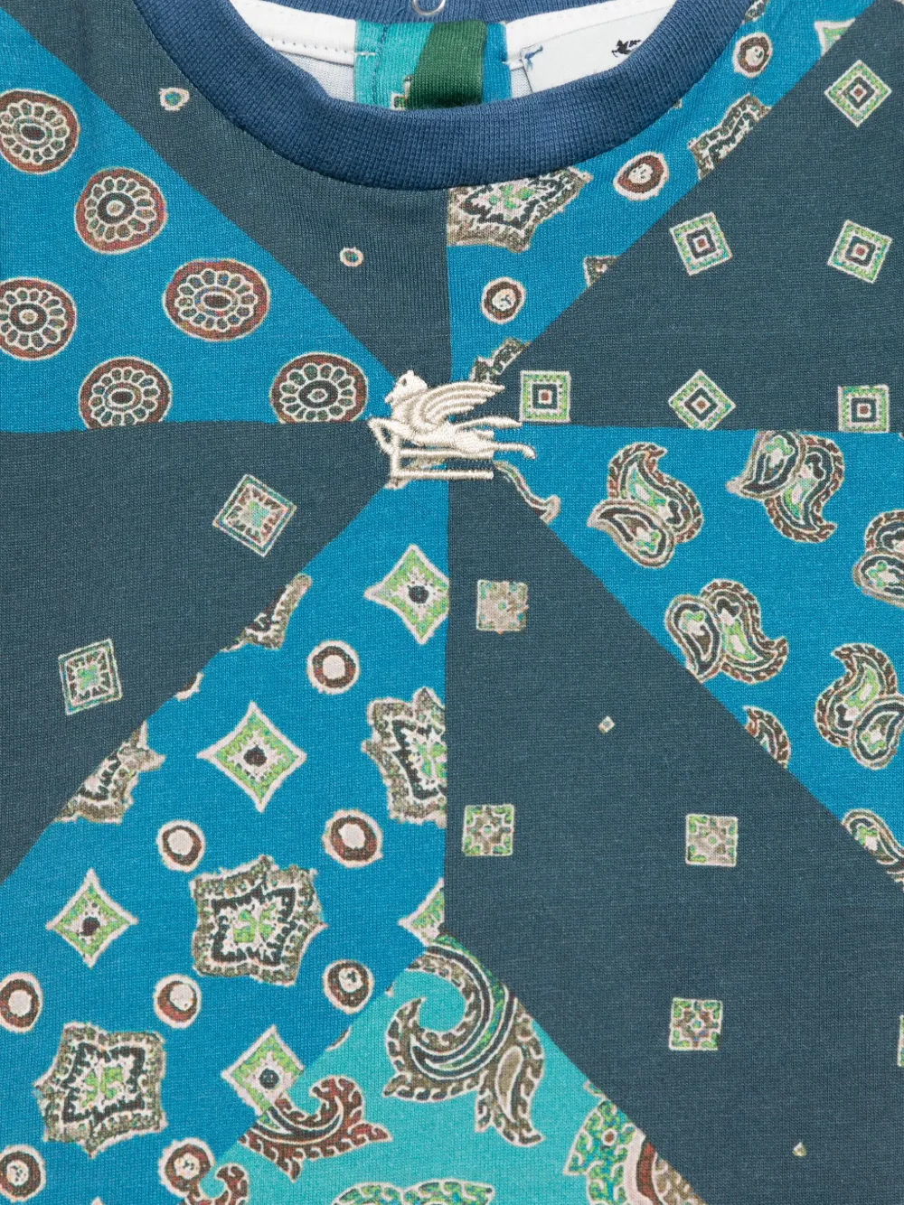 ETRO KIDS T-shirt met paisley-print Blauw