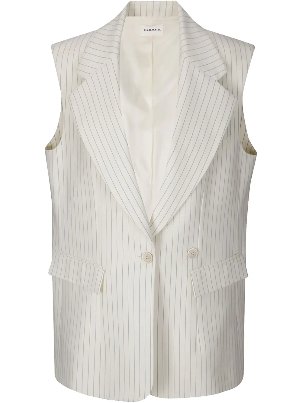 pinstripe-pattern gilet