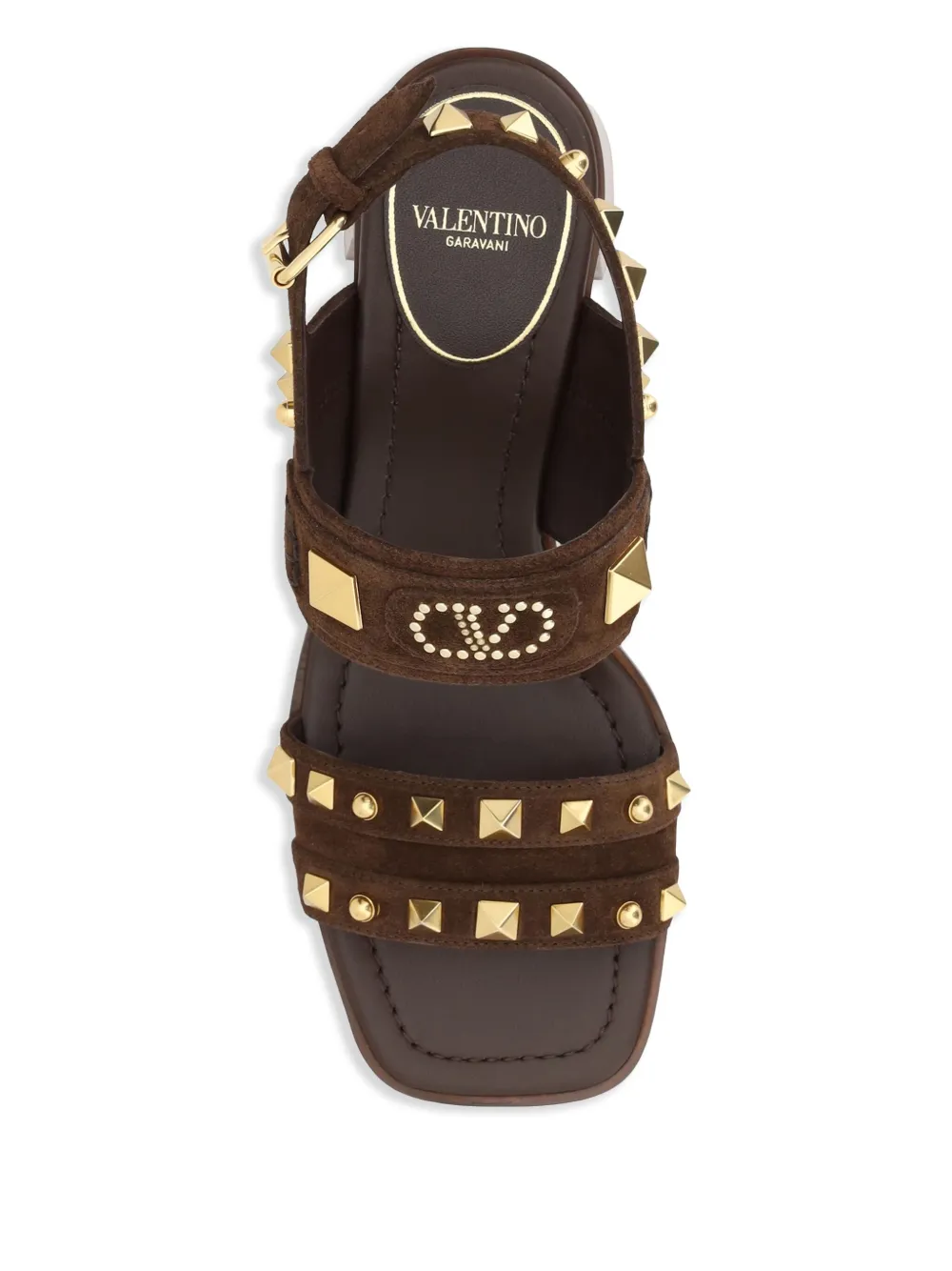 Valentino Garavani 60 mm sandalen met studs Bruin