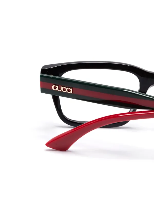 Gucci ブラック スクエアフレーム メガネ Gucci Eyewear スクエア眼鏡フレーム | ブラック | FARFETCH JP