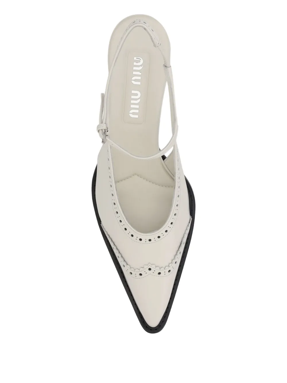 Miu Leren slingback pumps Wit