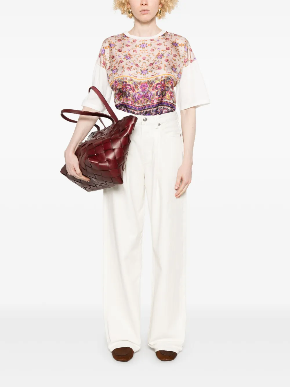 Shop Pierre-louis Mascia Aloe T-shirt In White