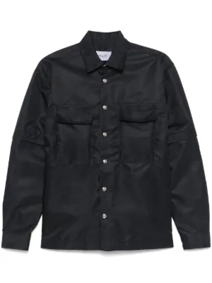 Emporio Armani スエード シャツジャケット | ブルー | FARFETCH JP