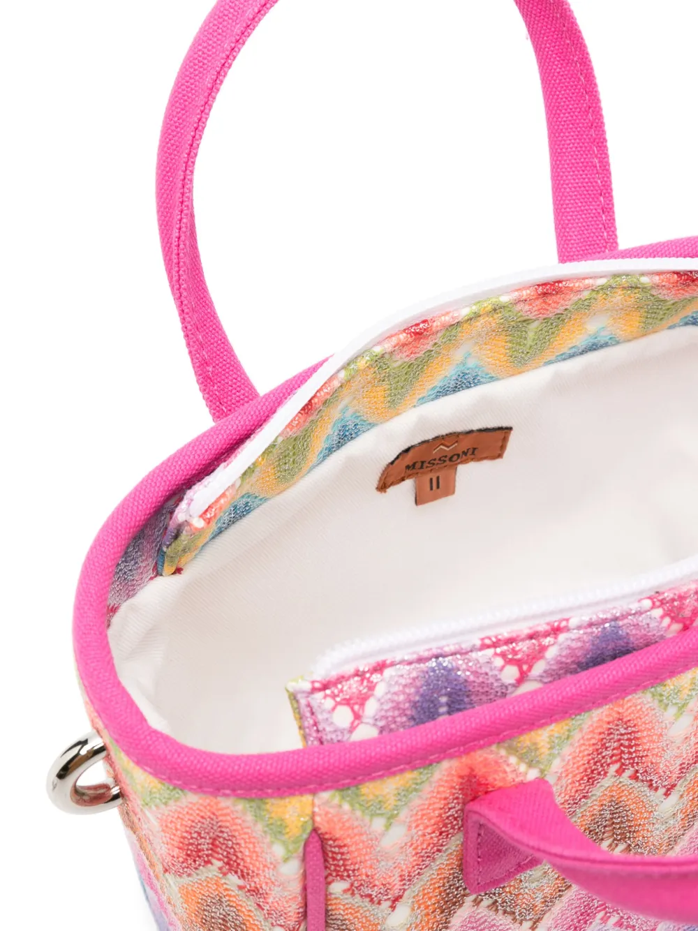 Missoni Kids Schoudertas met zigzag-patroon Roze