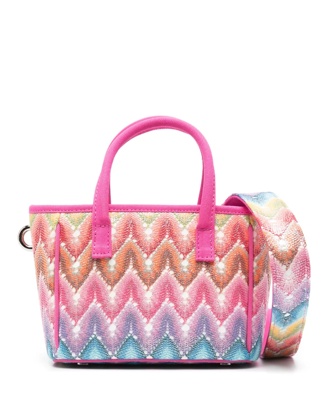 Missoni Kids Schoudertas met zigzag-patroon Roze
