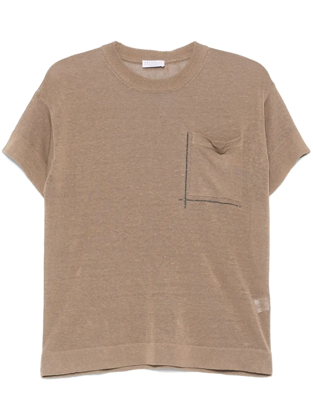 Brunello Cucinelli Monili-detail T-shirt | Brown | Image 1