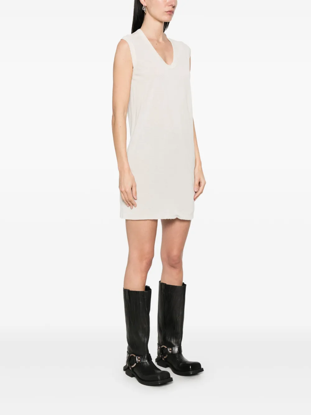 Rick Owens V-neck Top In Neutrals