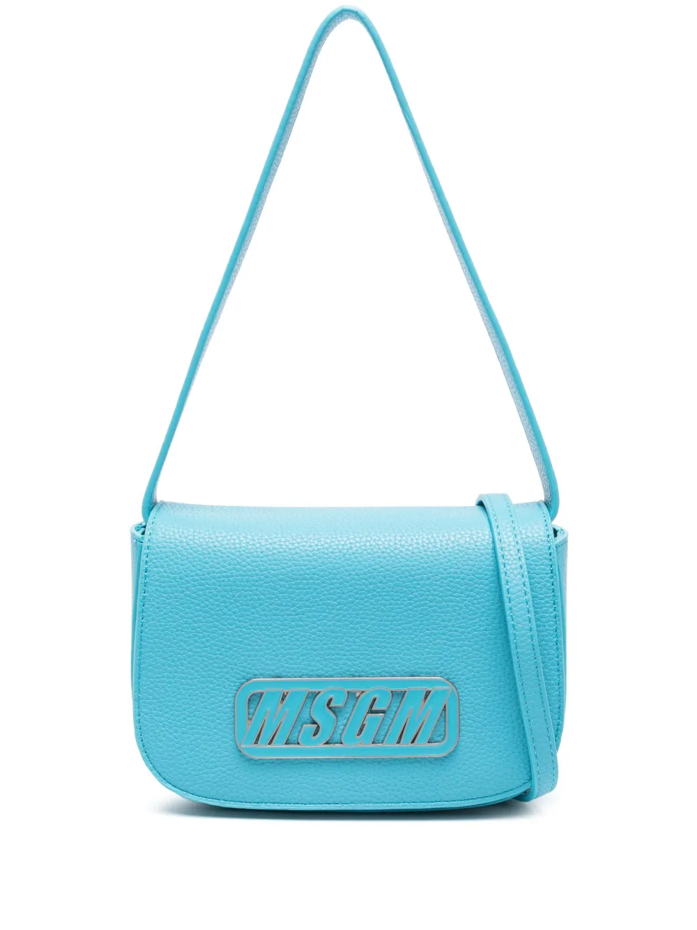 MSGM Kids Borsa a spalla con placca logo - Blu