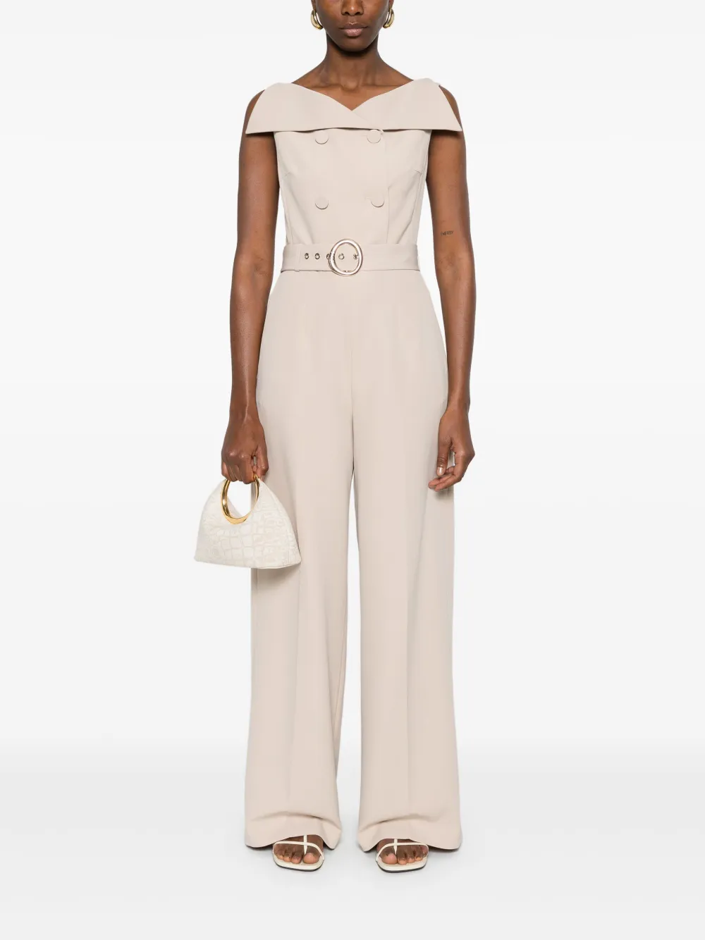 LIU JO double-breasted jumpsuit - Beige