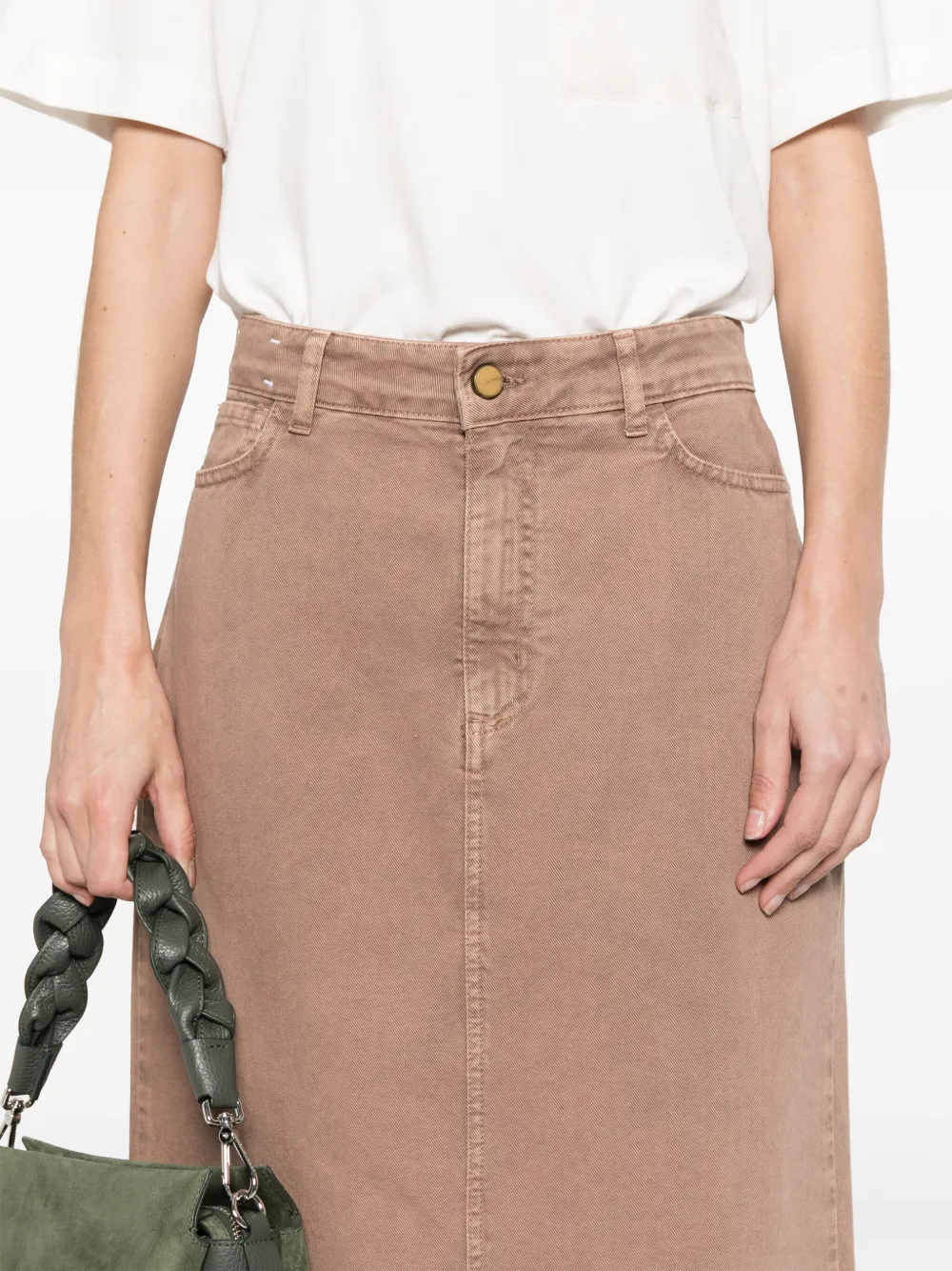 Alysi Maxi-rok met logopatch Bruin