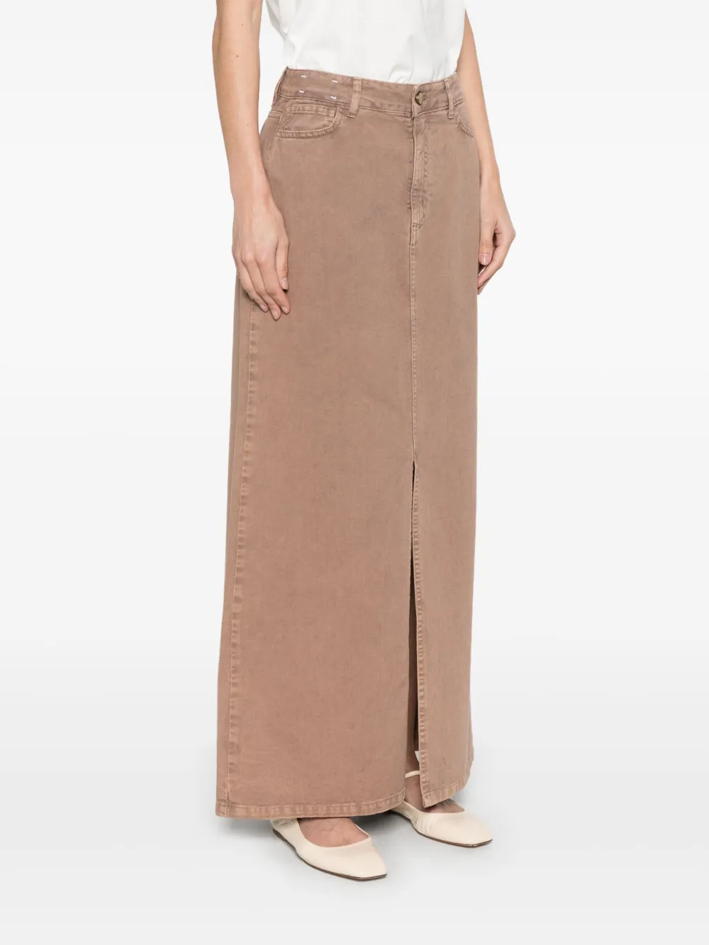Alysi Maxi-rok met logopatch Bruin