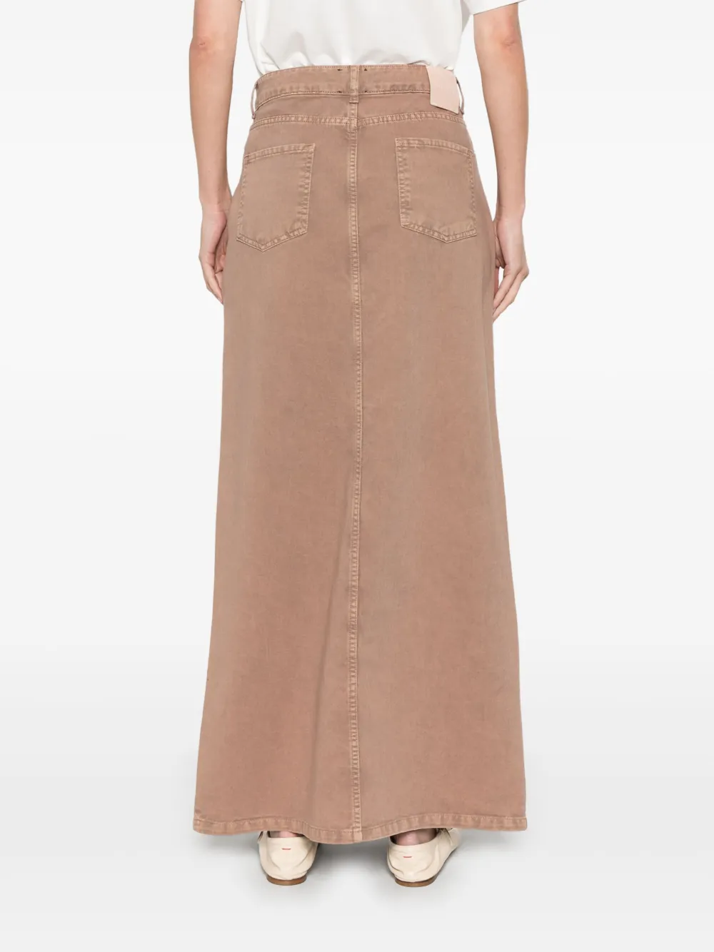 Alysi Maxi-rok met logopatch Bruin