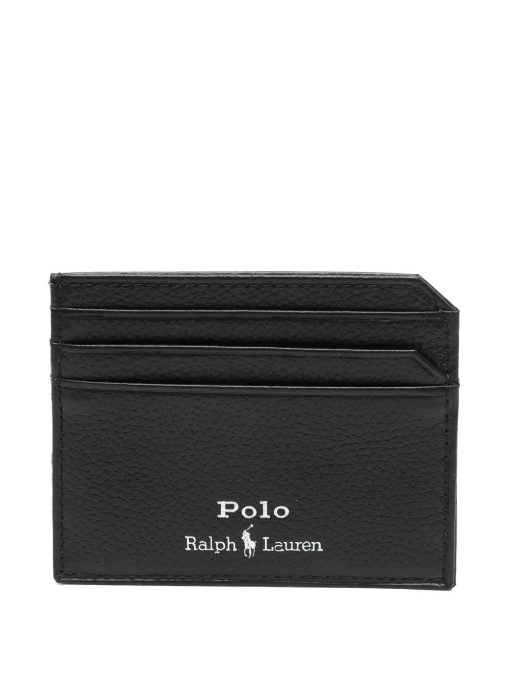 Polo Ralph Lauren grained leather card holder - Zwart