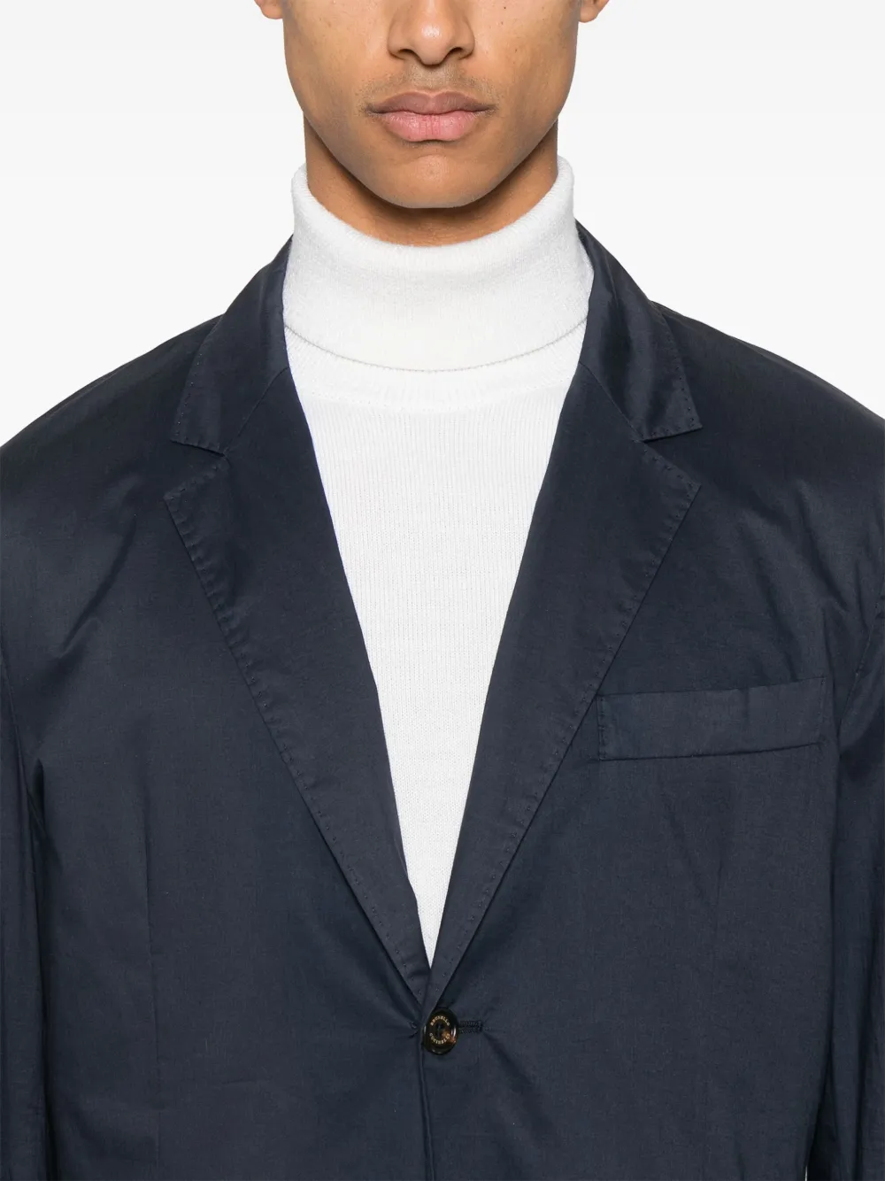 Brunello Cucinelli Blazer met enkele rij knopen Blauw