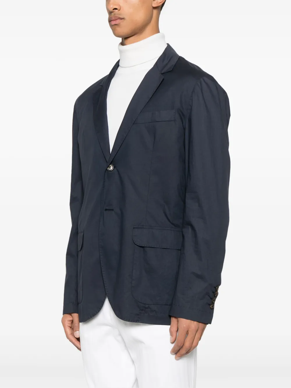 Brunello Cucinelli Blazer met enkele rij knopen Blauw