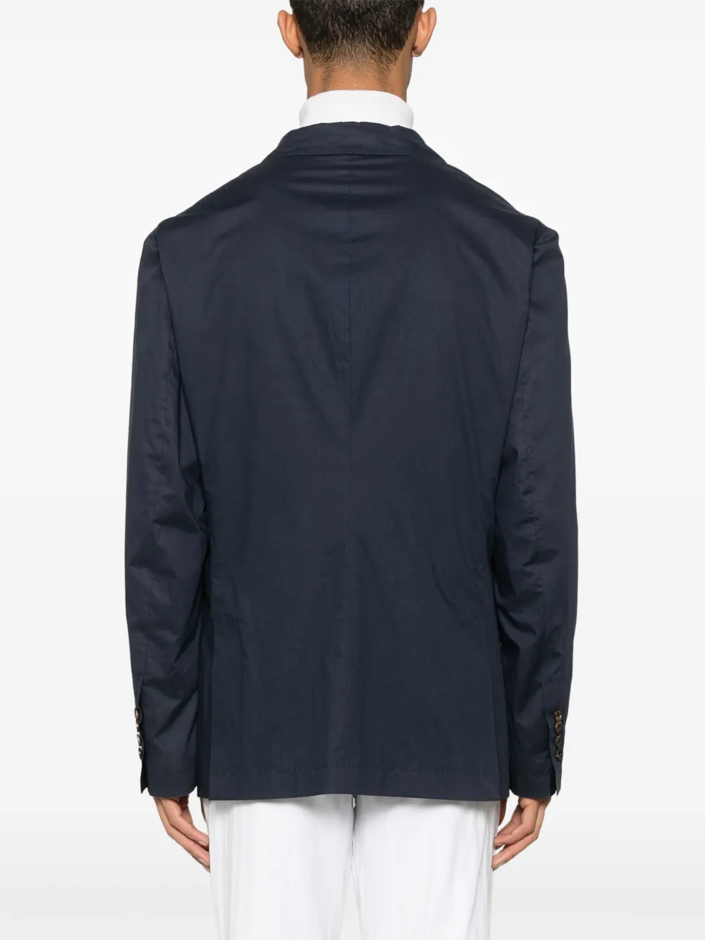 Brunello Cucinelli Blazer met enkele rij knopen Blauw
