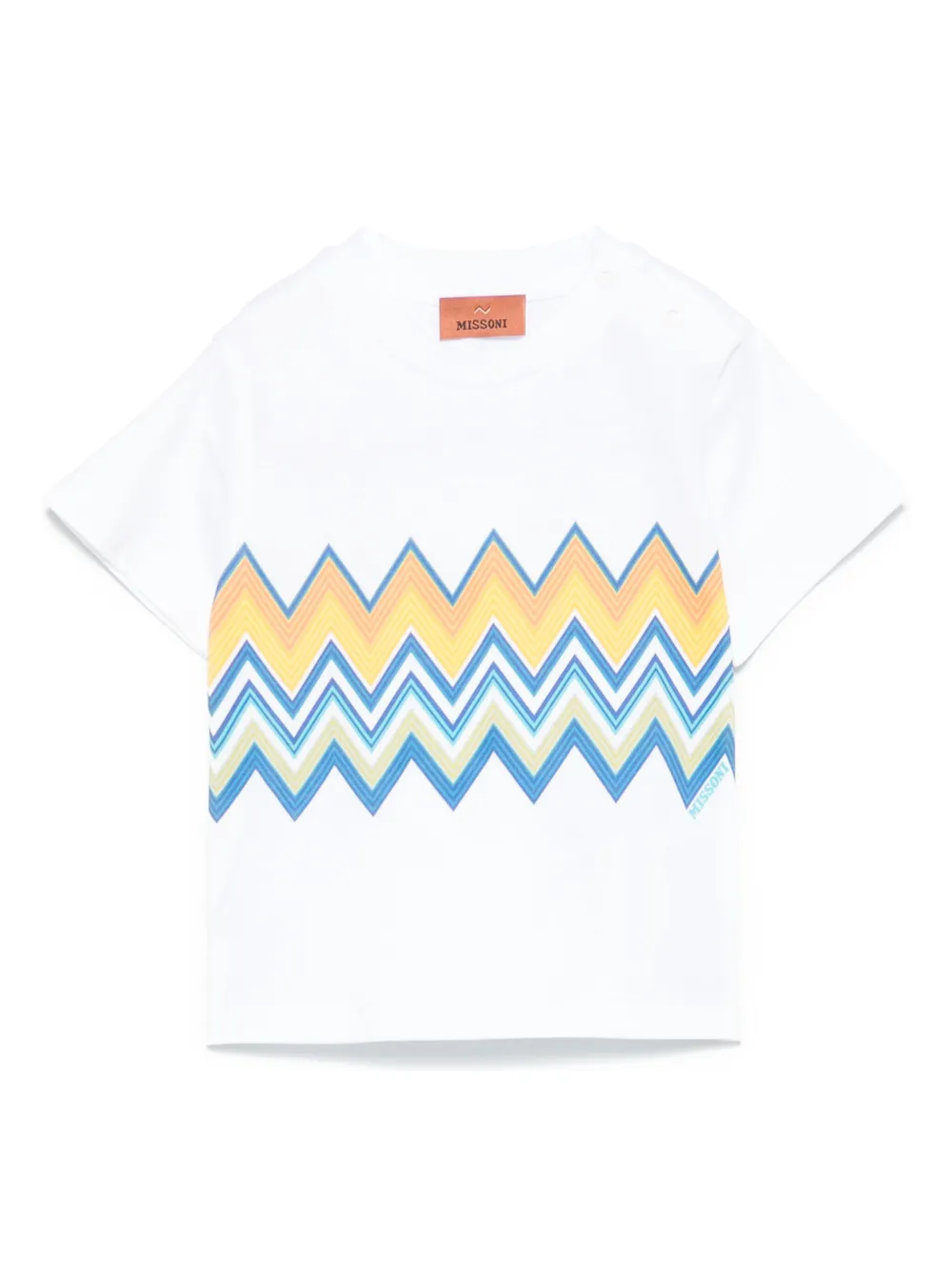 Missoni Kids T-shirt met zigzagprint Wit