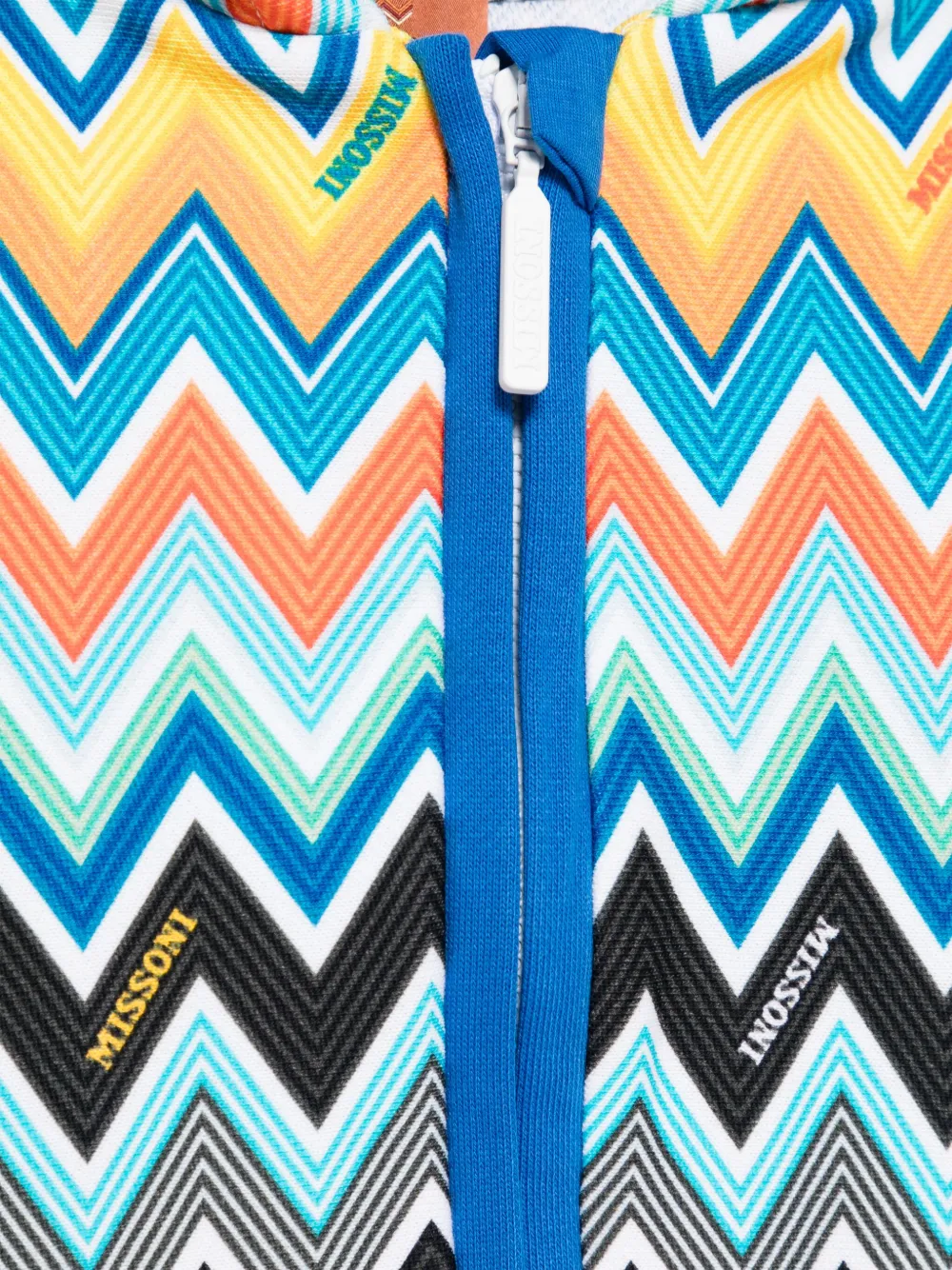 Missoni Kids Hoodie met zigzag-print Blauw