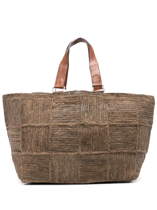 トートバッグ IBELIV 'Miray' shopping bag IBELIV - MIRAY DARK TEA large shopping bag in RAFFIA