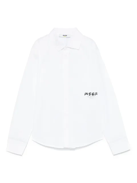 MSGM Kids camisa con logo estampado