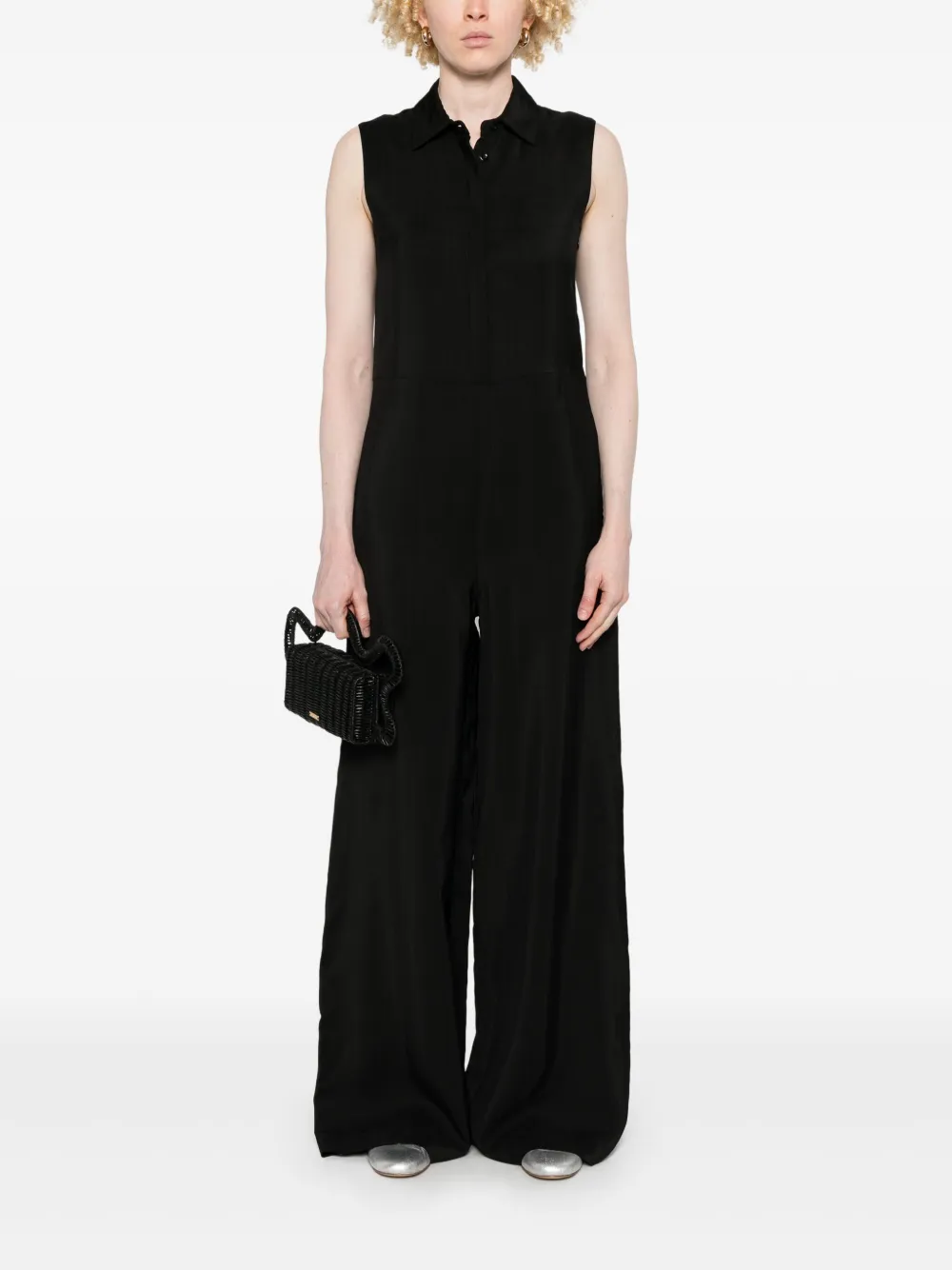 Semicouture Mouwloze jumpsuit - Zwart