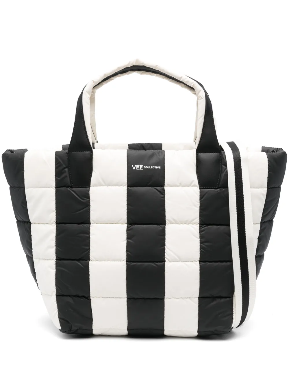 VeeCollective Porter medium gestreepte shopper Zwart