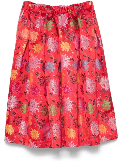 Comme Des Garçons falda midi con motivo floral en jacquard