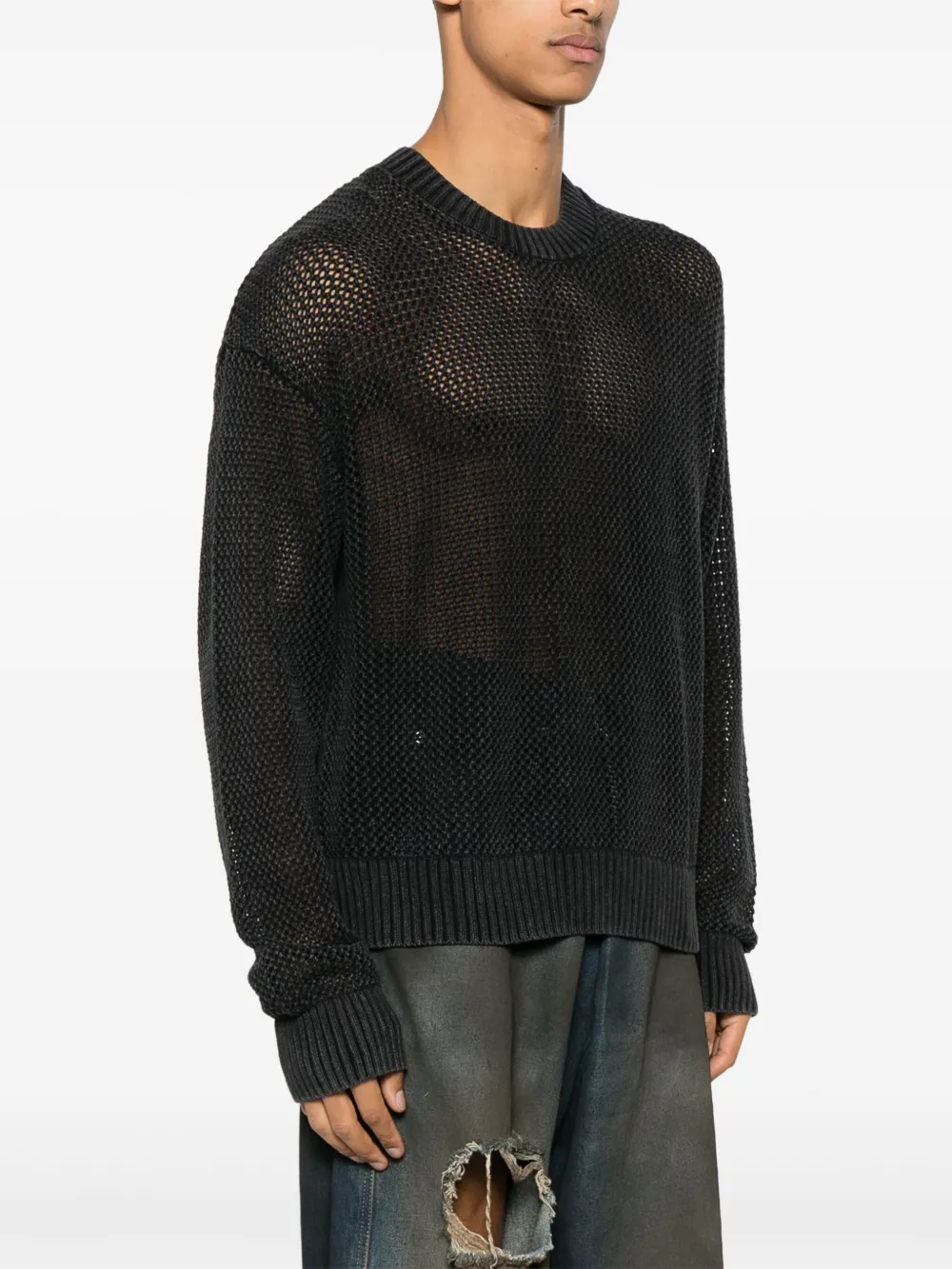 Represent Trui met open neus Zwart