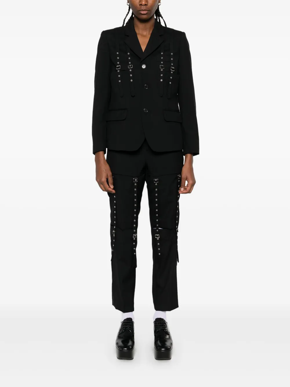 Noir Kei Ninomiya x Comme Des Garçons wollen broek - Zwart