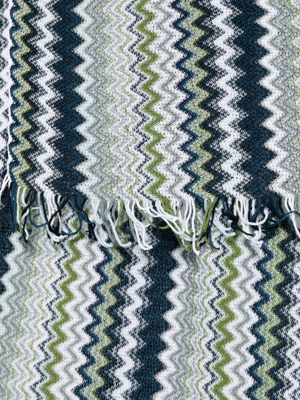 Missoni zigzag-woven scarf - Groen