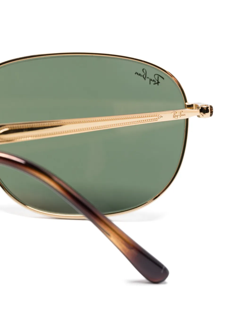 Ray Ban Rectangle-frame Sunglasses In Gold
