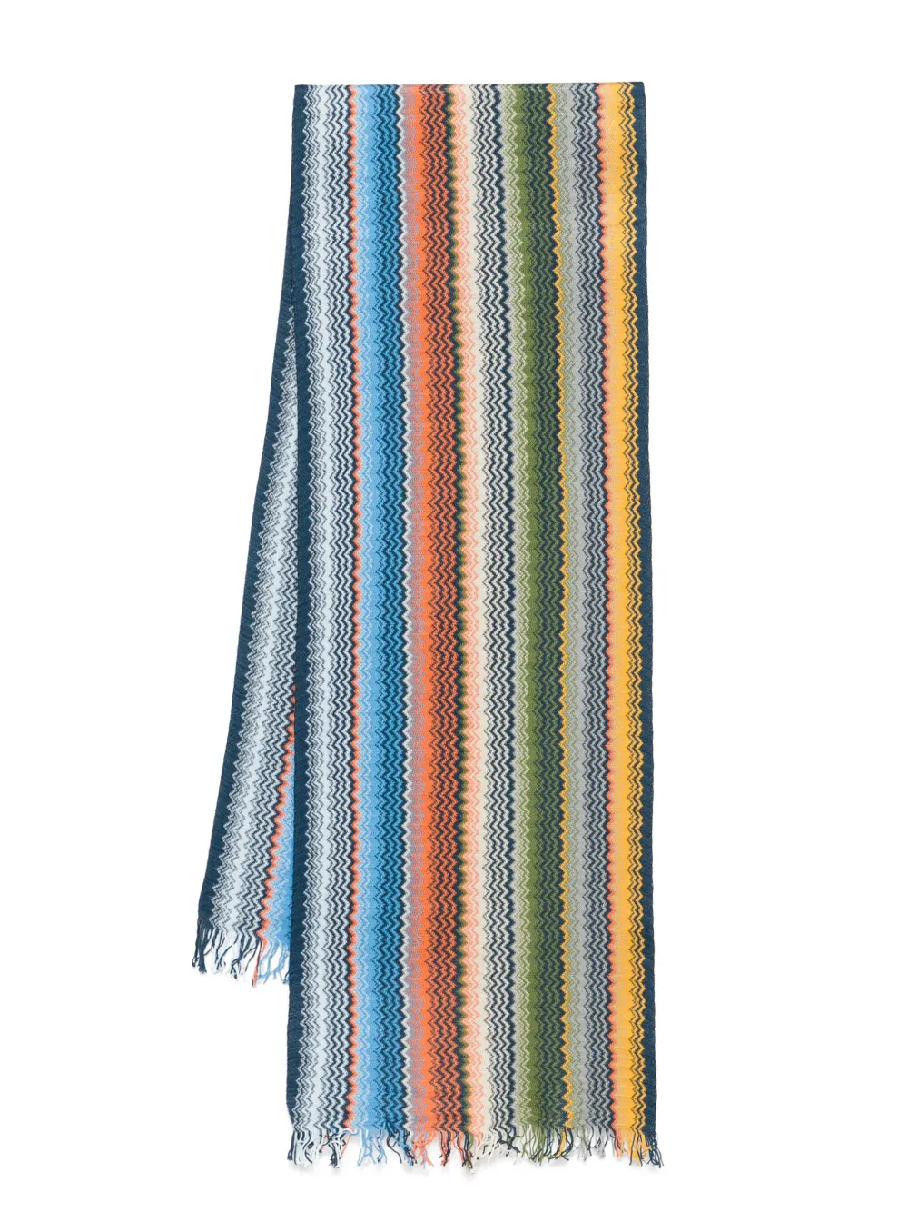 Missoni Sjaal met zigzag patroon Blauw