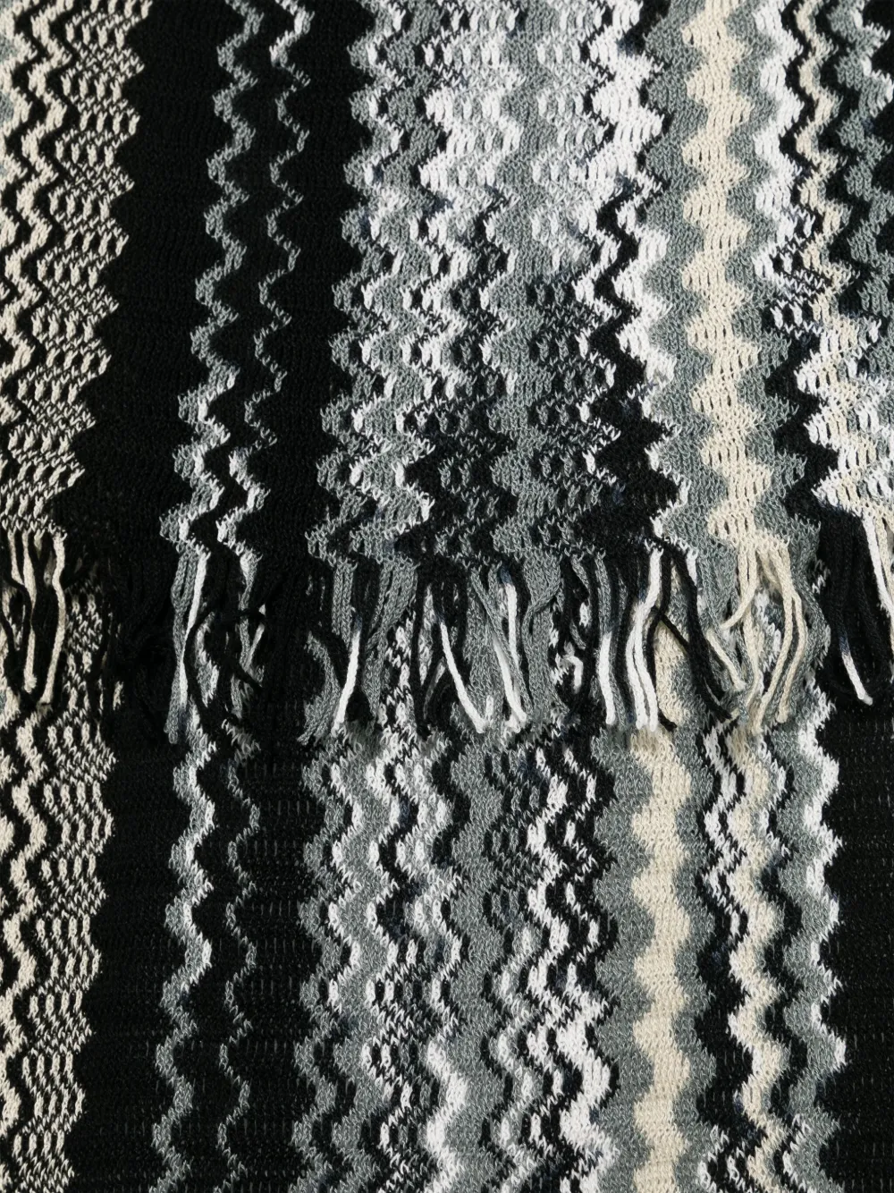 Missoni zigzag-woven scarf - Zwart