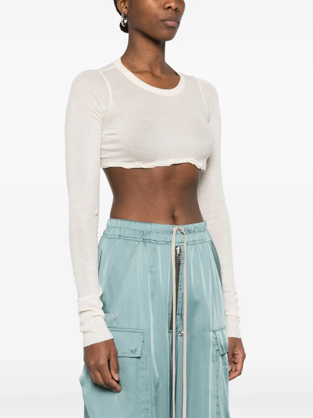 Rick Owens Cropped T-shirt Beige