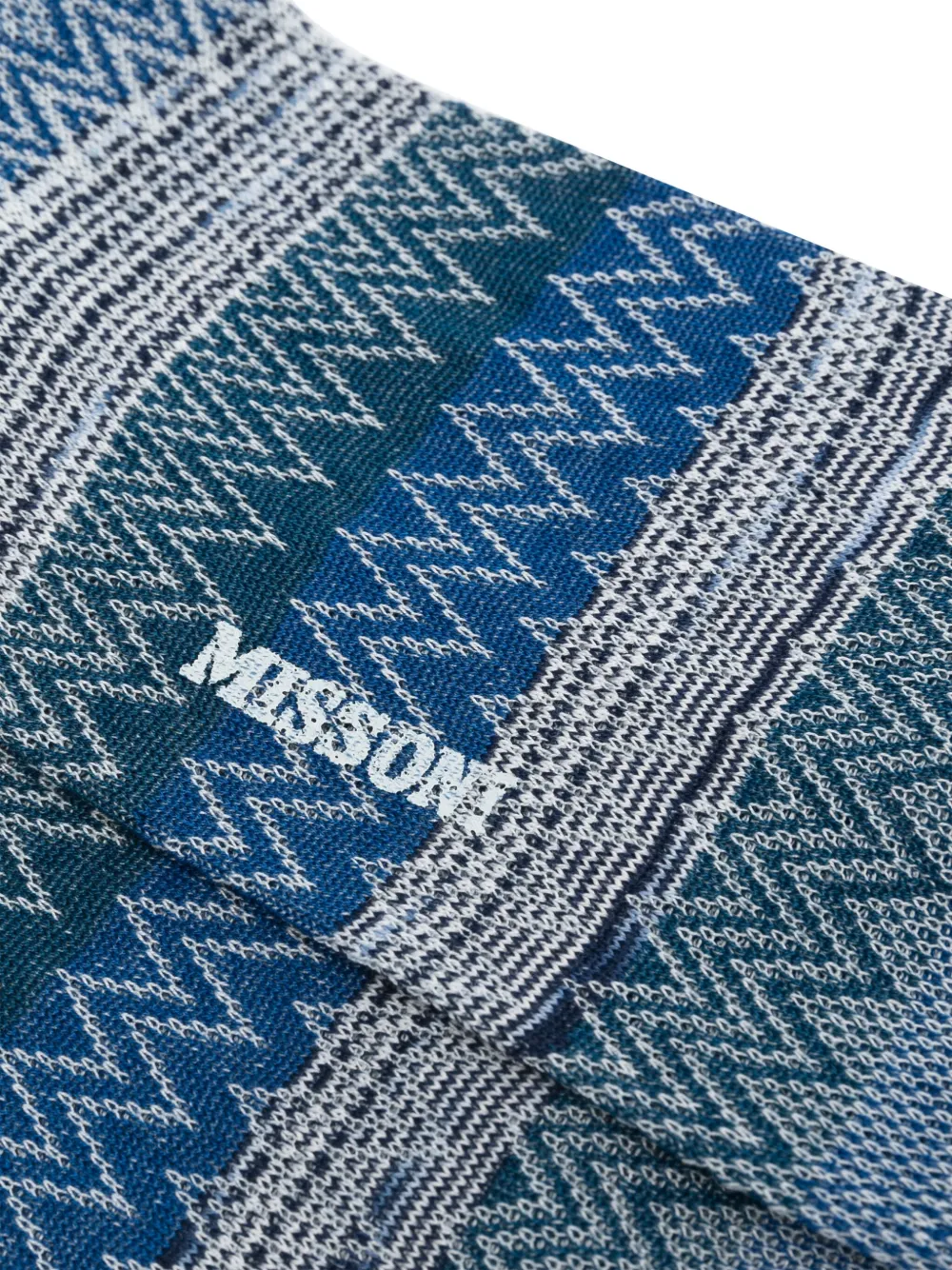 Missoni zigzag-woven socks - Blauw