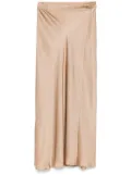 Semicouture satin midi skirt - Neutrals