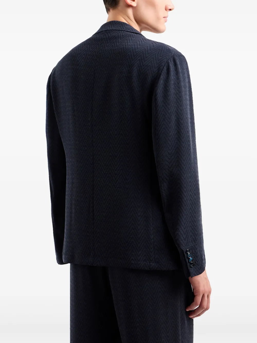 Giorgio Armani Blazer met chevron-patroon Blauw
