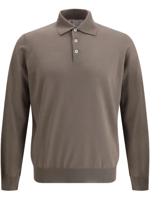 Brunello Cucinelli playera tipo polo de tejido jersey