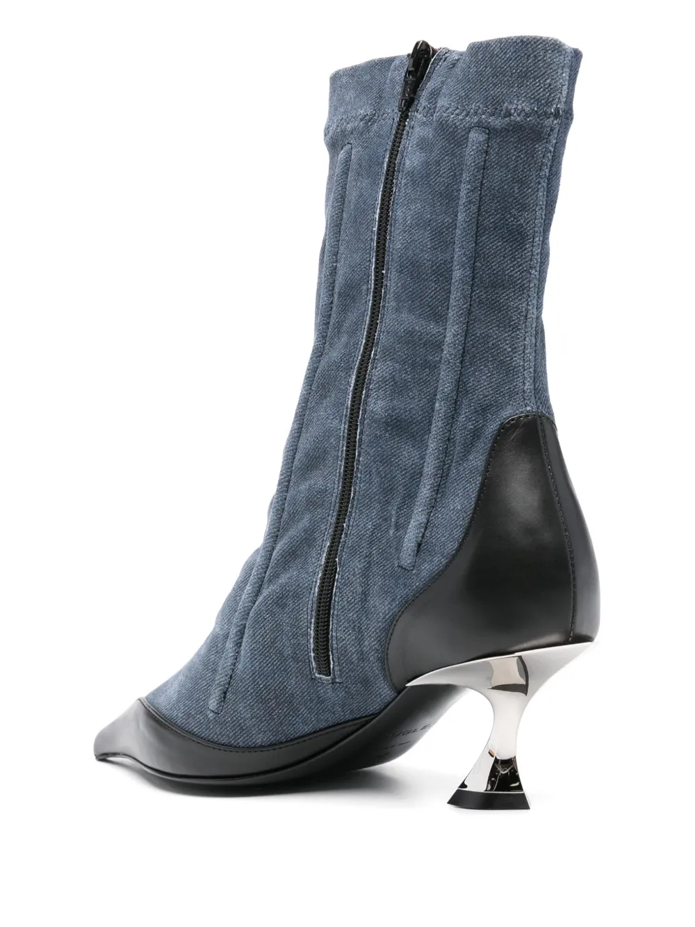 Mugler 55mm boned denim boots Blue