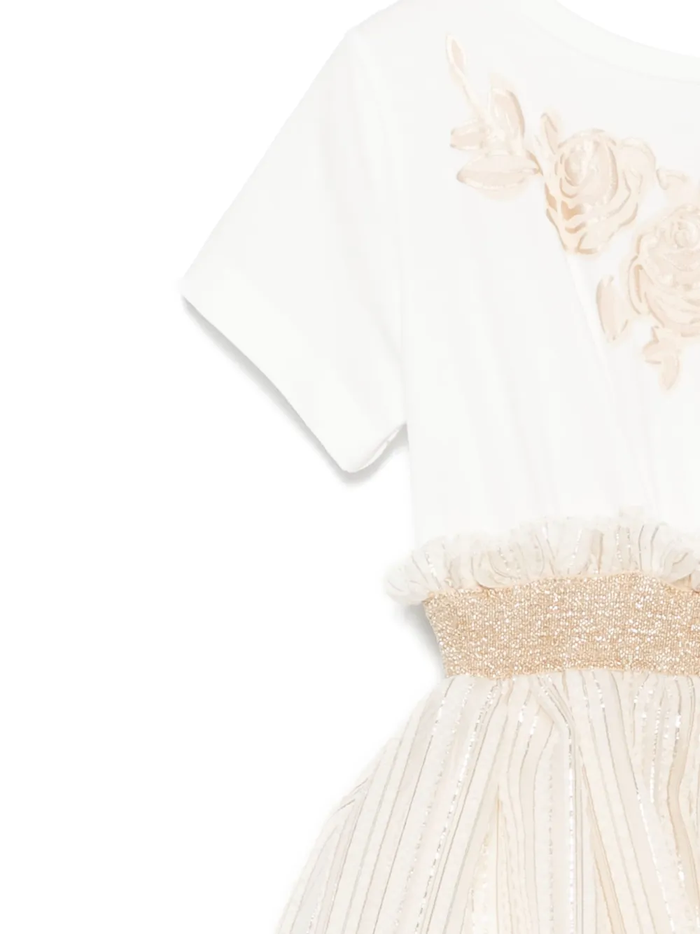 Monnalisa Jurk met rozenprint Beige