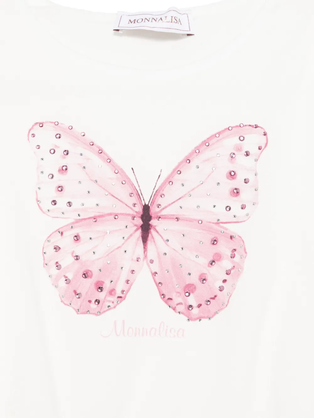 Monnalisa T-shirt met vlinderprint Wit