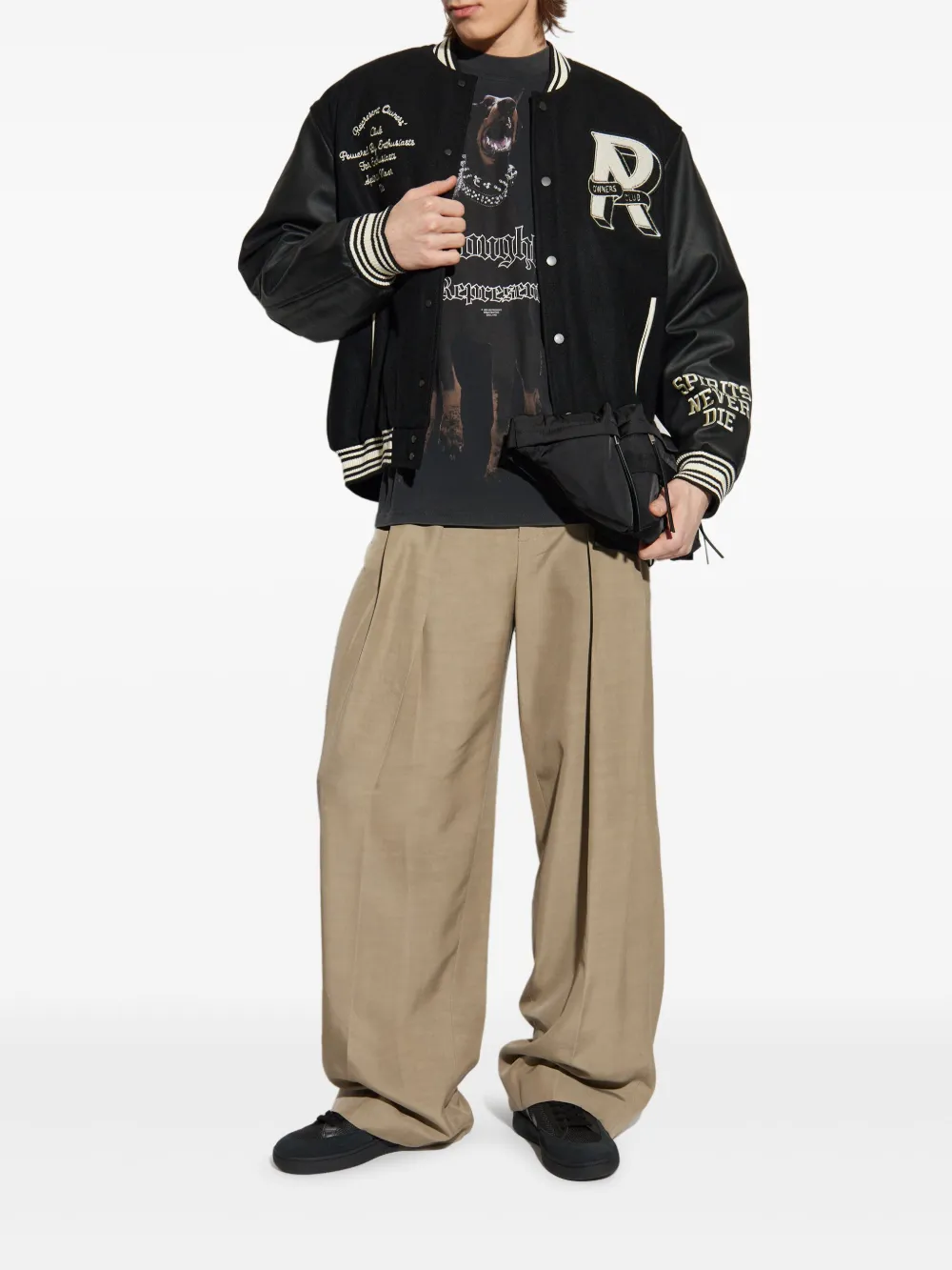 Represent Owners' Club Bomber Jacket - Men's - Polyamide/wool/polyester/polyurethane In Black