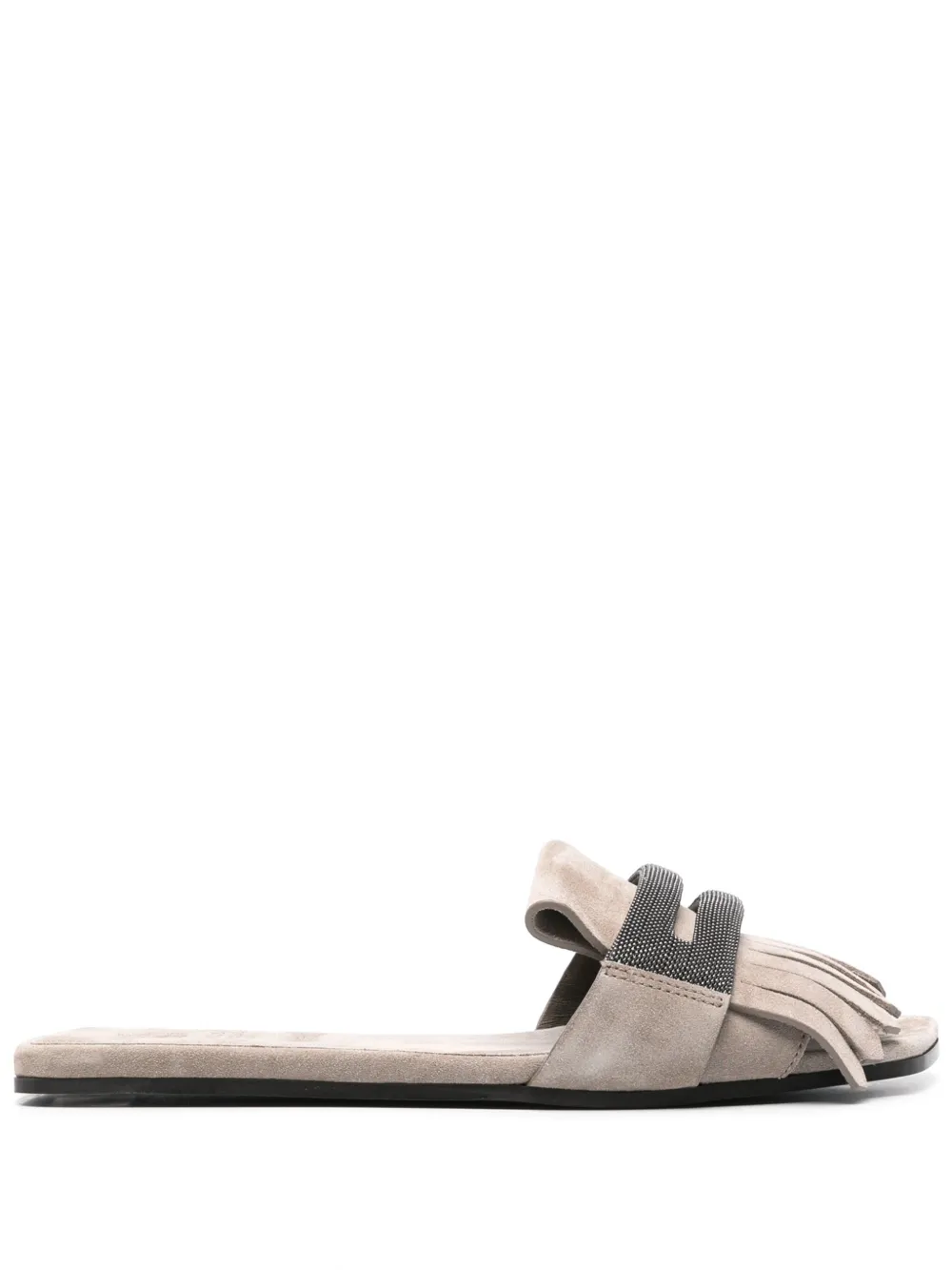 Brunello Cucinelli Monili slippers met kettingdetail Grijs