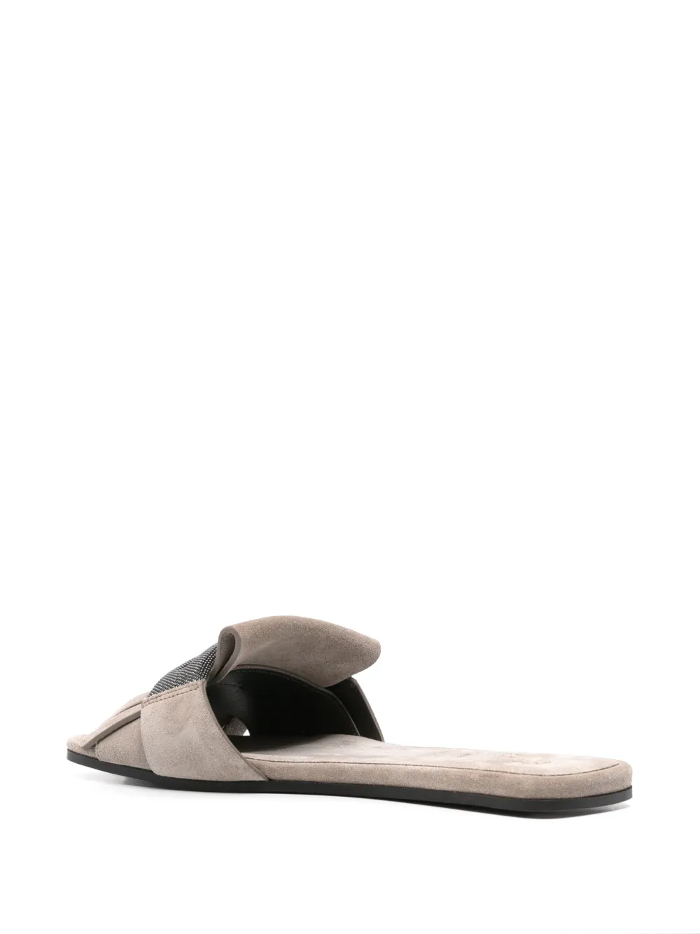 Brunello Cucinelli Monili slippers met kettingdetail Grijs