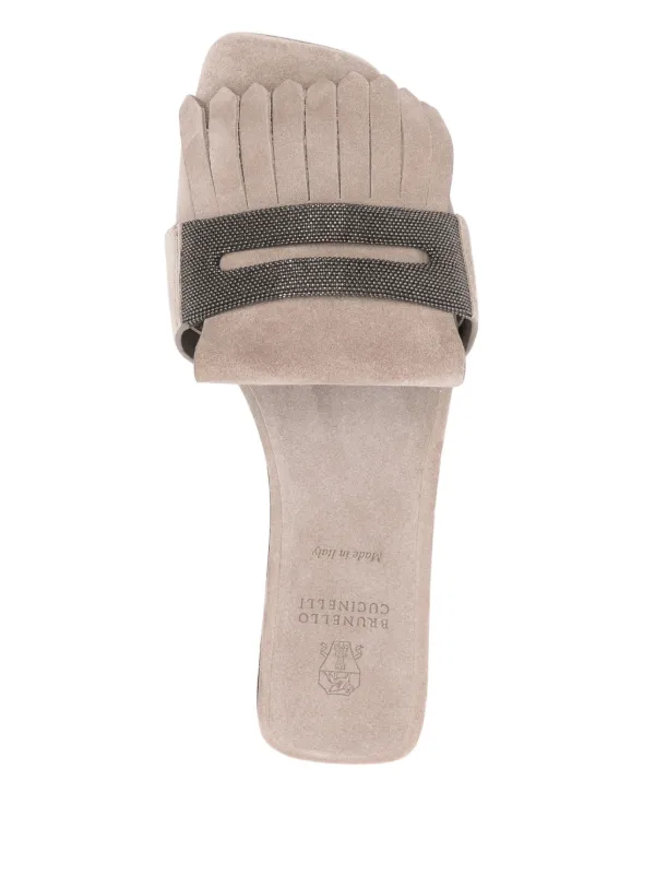 BRUNELLO CUCINELLI グレーサンダル Brunello Cucinelli モニーレ チェーンディテール サンダル | グレー