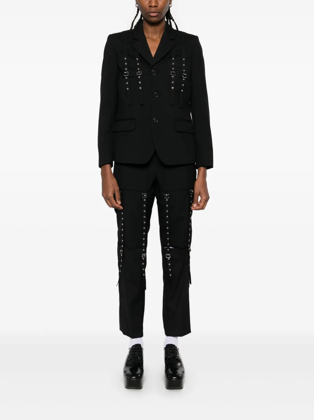 Noir Kei Ninomiya x Comme Des Garcons blazer met uitgesneden details - Zwart