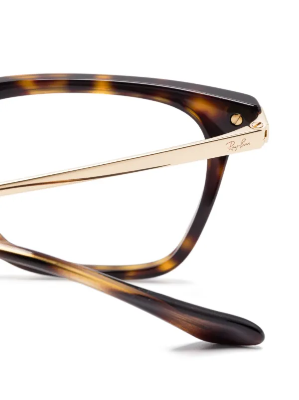 Ray-Ban トータスシェル スクエアメガネフレーム | ゴールドトーン