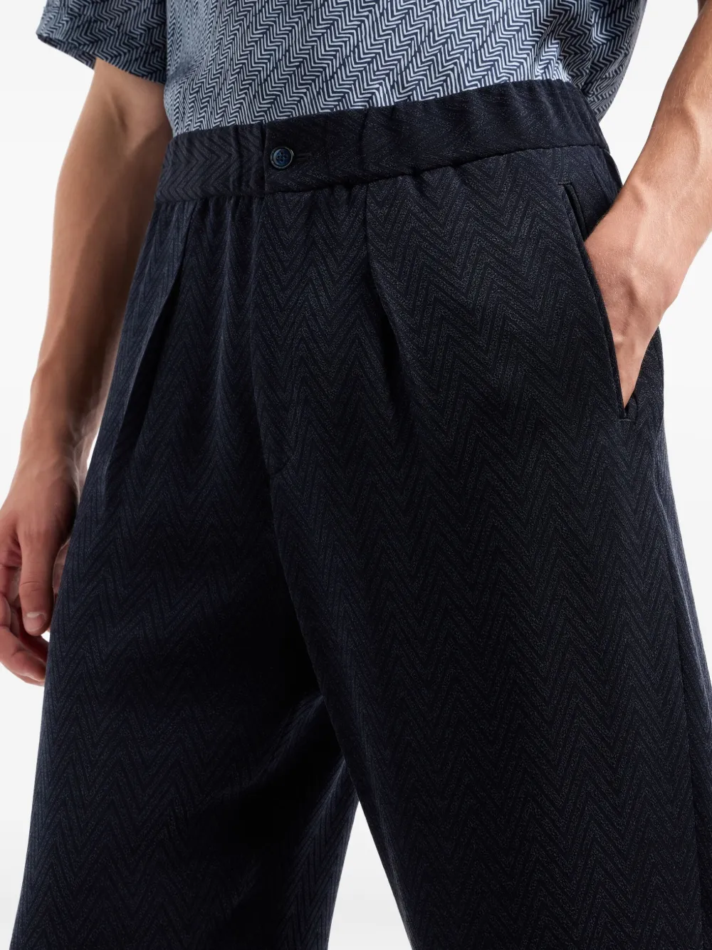 Giorgio Armani Broek met zigzagpatroon Blauw