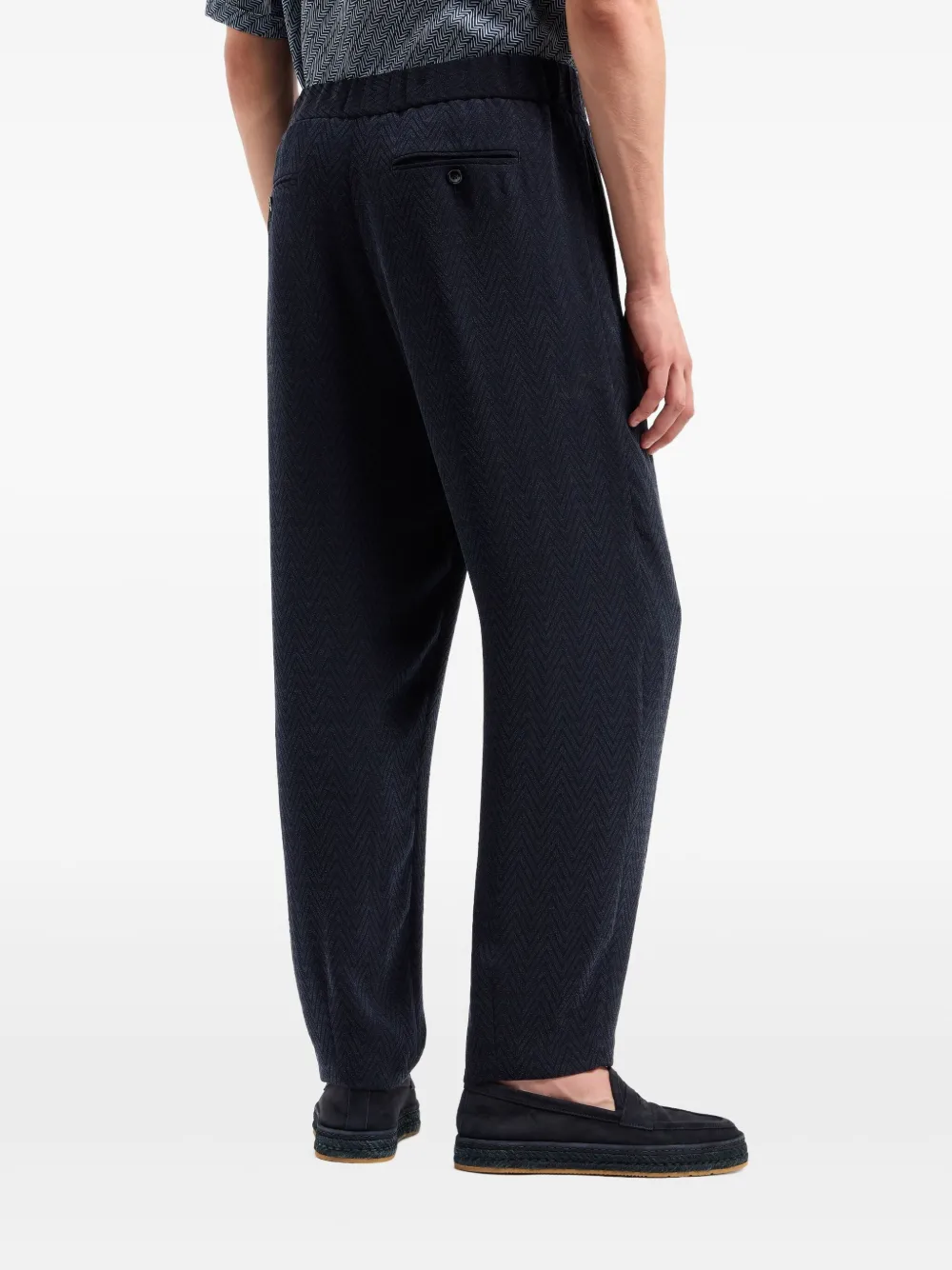 Giorgio Armani Broek met zigzagpatroon Blauw